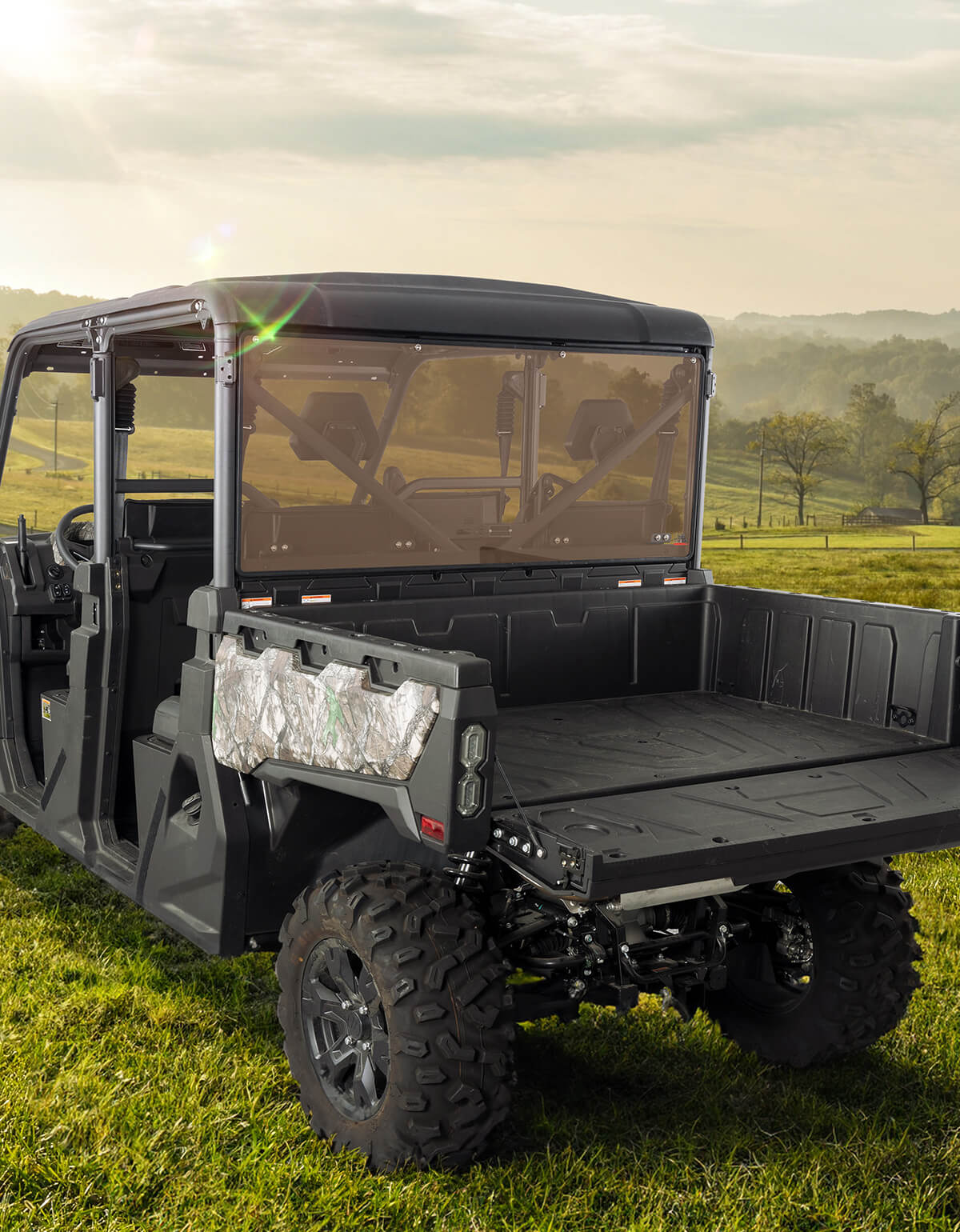 Photo of Tinted Rear Windshield UV-Resistant for CFMOTO UFORCE 1000/1000XL by Kemimoto - Premium for UTVs / Side by Sides