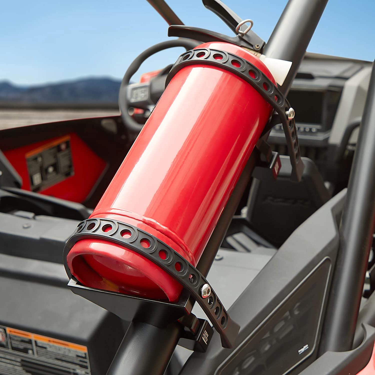 Photo of UTV Fire Extinguisher Holder Fit Polaris RZR, Can Am X3, Kawasaki Teryx by Kemimoto - Premium for UTVs / Side by Sides