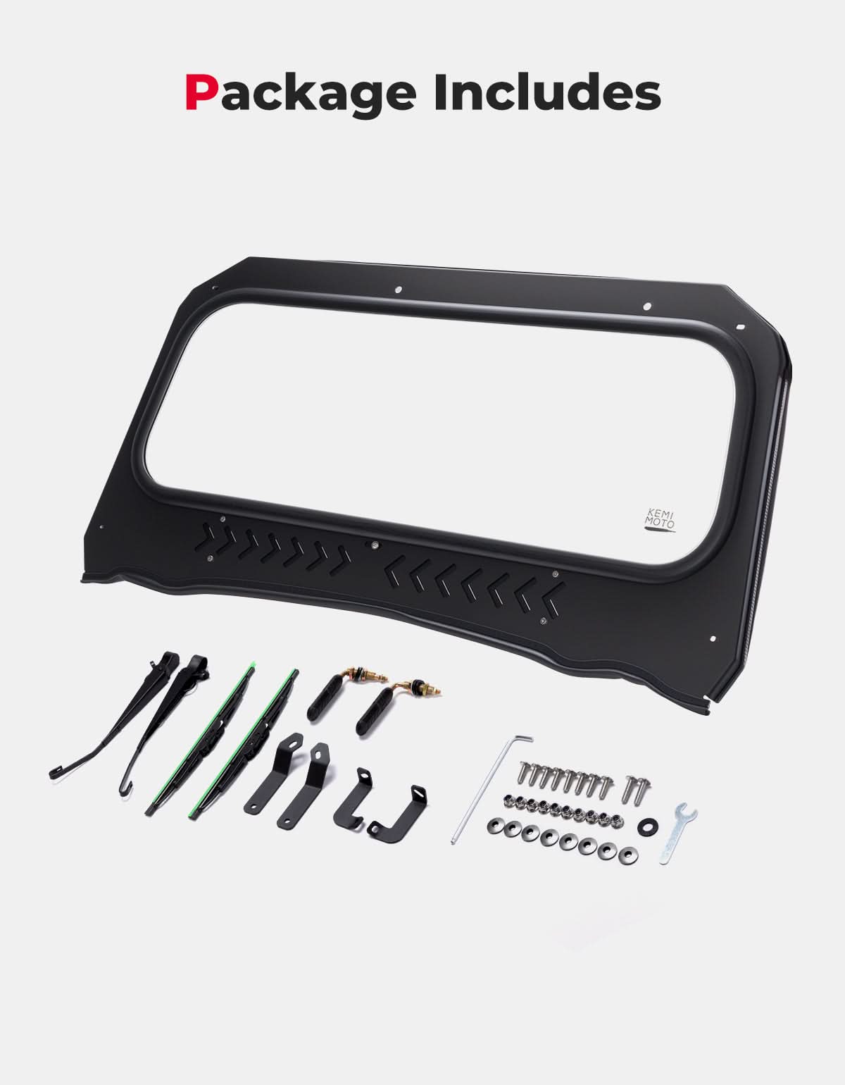 Photo of UTV Glass Windshield Front Windshield for Polaris General 1000, XP 1000, 4 1000 by Kemimoto - Premium for UTVs / Side by Sides