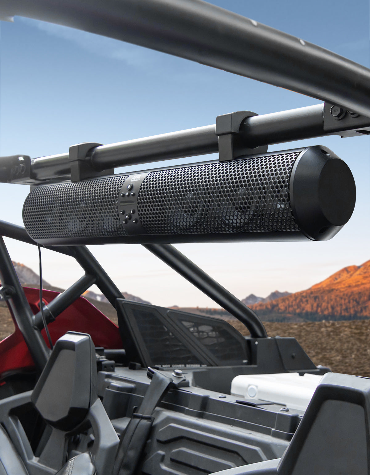 Photo of 6 Speaker UTV Bluetooth Sound Bar for Can Am Maverick X3/ RZR w/ 1.56"-2.25" Roll Bar by Kemimoto - Premium for UTVs / Side by Sides