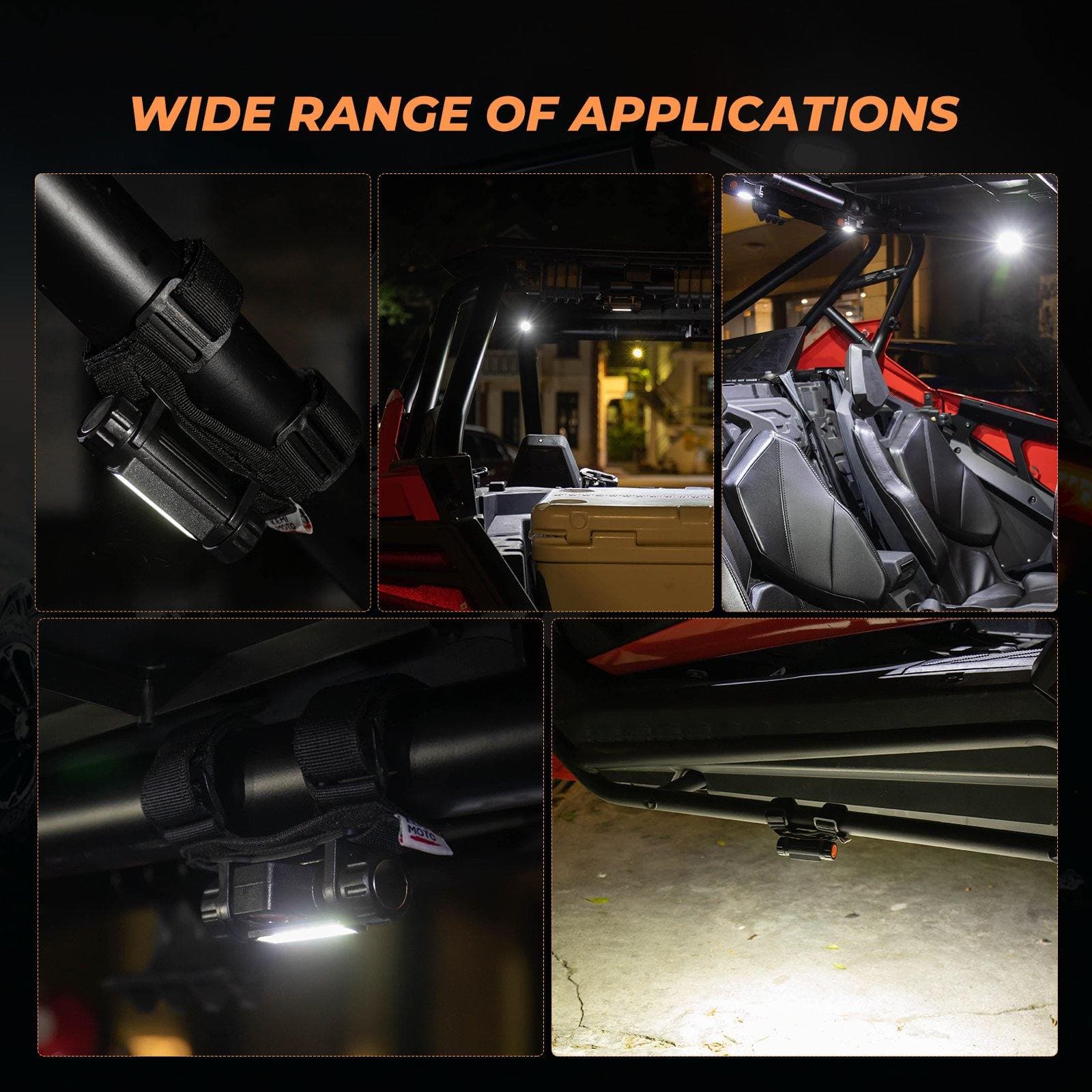 Photo of UTV Universal Interior Lights for 1.25-2" Roll bar by Kemimoto - Premium for UTVs / Side by Sides