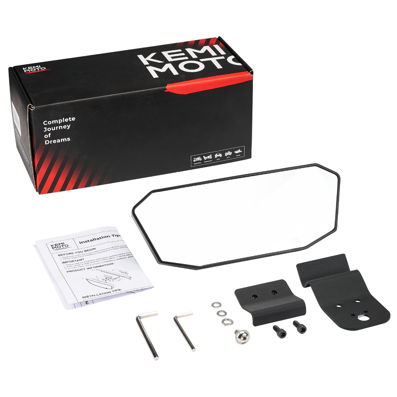 Photo of Rear View Mirror for Polaris Ranger/Can-Am Defender 2015-2023 by Kemimoto - Premium for UTVs / Side by Sides