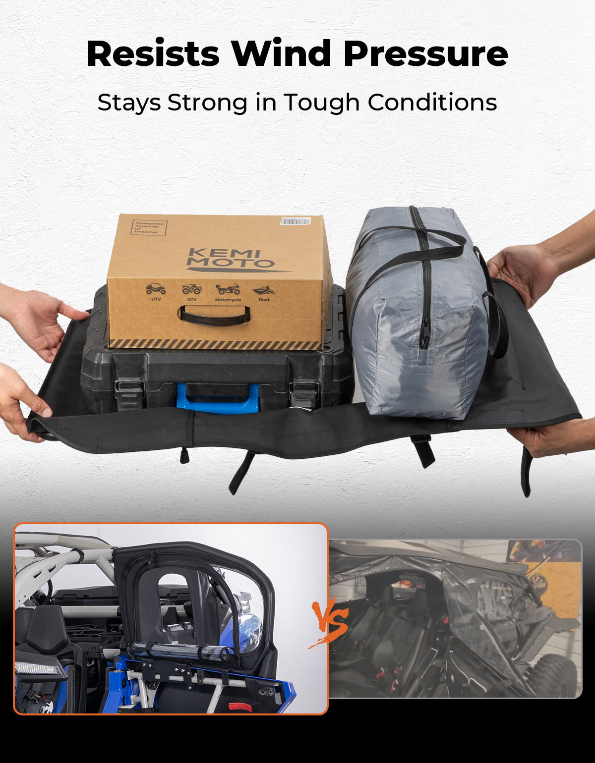 Photo of Soft Cab Enclosures with Metal Frame for Can-Am Maverick X3 MAX by Kemimoto - Premium for UTVs / Side by Sides