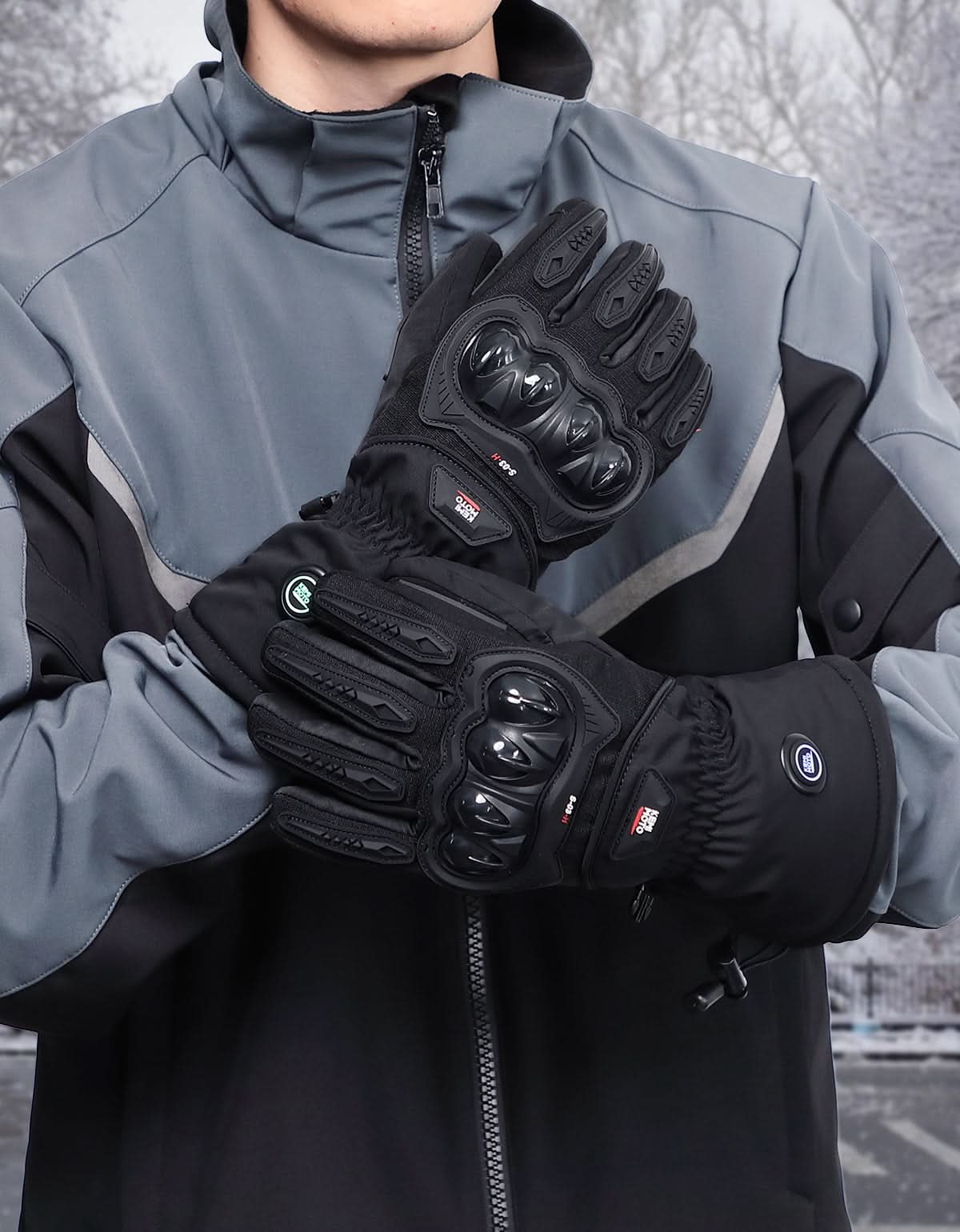 Photo of Heated Motorcycle Gloves Waterproof Windproof Touchscreen with Batteries by Kemimoto - Premium for UTVs / Side by Sides