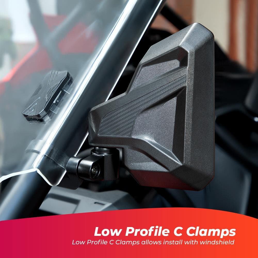 Photo of UTV 1.6"-2" Side Mirrors for Polaris RZR, Pioneer, Can Am Maverick X3 by Kemimoto - Premium for UTVs / Side by Sides