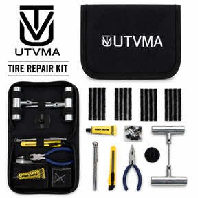 UTV tire repair kit with tools, plugs and carrying case