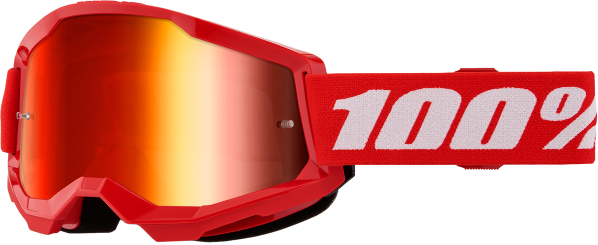 100% Strata 2 Junior Goggles - Red Mirror Red Lens
