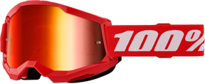 100% Strata 2 Junior Goggles - Red Mirror Red Lens