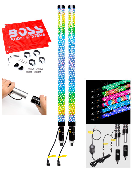 Photo of BOSS AUDIO BLUETOOTH 2" FAT LED WHIP 1 PR LED FAT WHIPS by BOSS AUDIO - Premium Accessories for UTVs / Side by Sides