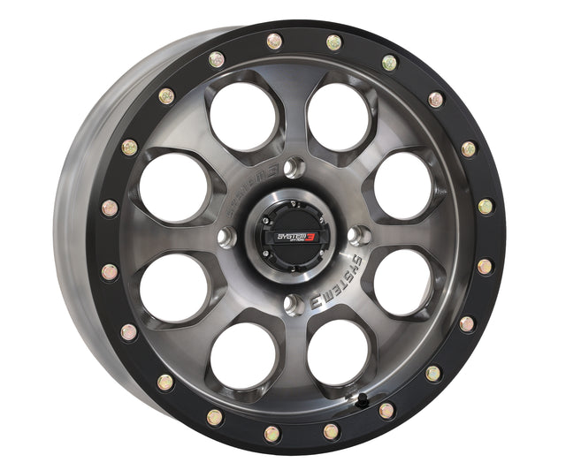 Photo of SB7 BL WHEEL 18X7 4+3 (+20MM) 4/156 MATTE TITANIUM by SYSTEM 3 - Premium Wheels for UTVs / Side by Sides