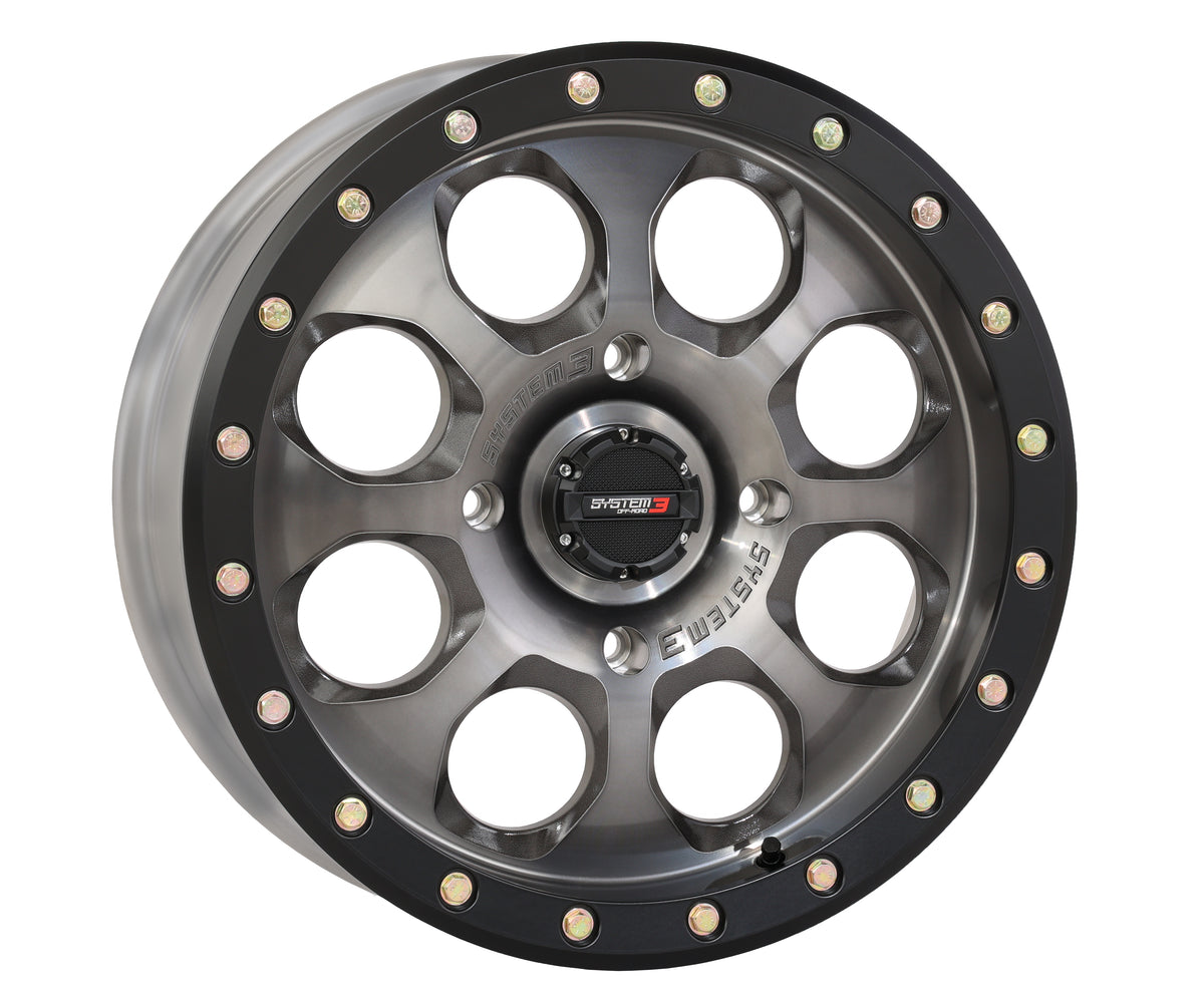 Photo of SYSTEM 3 SB7 BL WHEEL 18X7 4+3 (+20MM) 5/4.5 MATTE TITANIUM by SYSTEM 3 - Premium Wheels for UTVs / Side by Sides