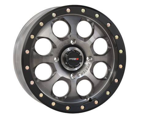 Photo of SB7 BL WHEEL 18X7 4+3 (+20MM) 5/4.5 MATTE TITANIUM by SYSTEM 3 - Premium Wheels for UTVs / Side by Sides