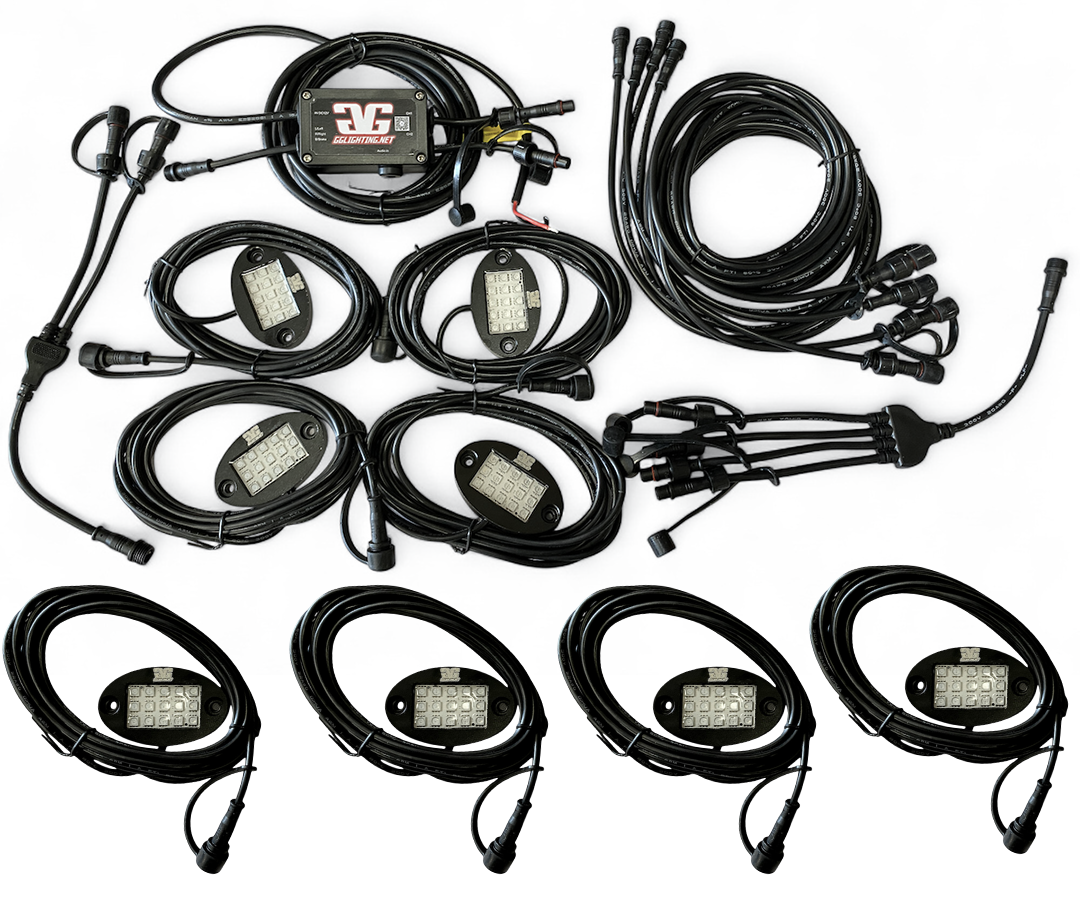 Revo 8 Piece RGB Bluetooth Rock Light Kit