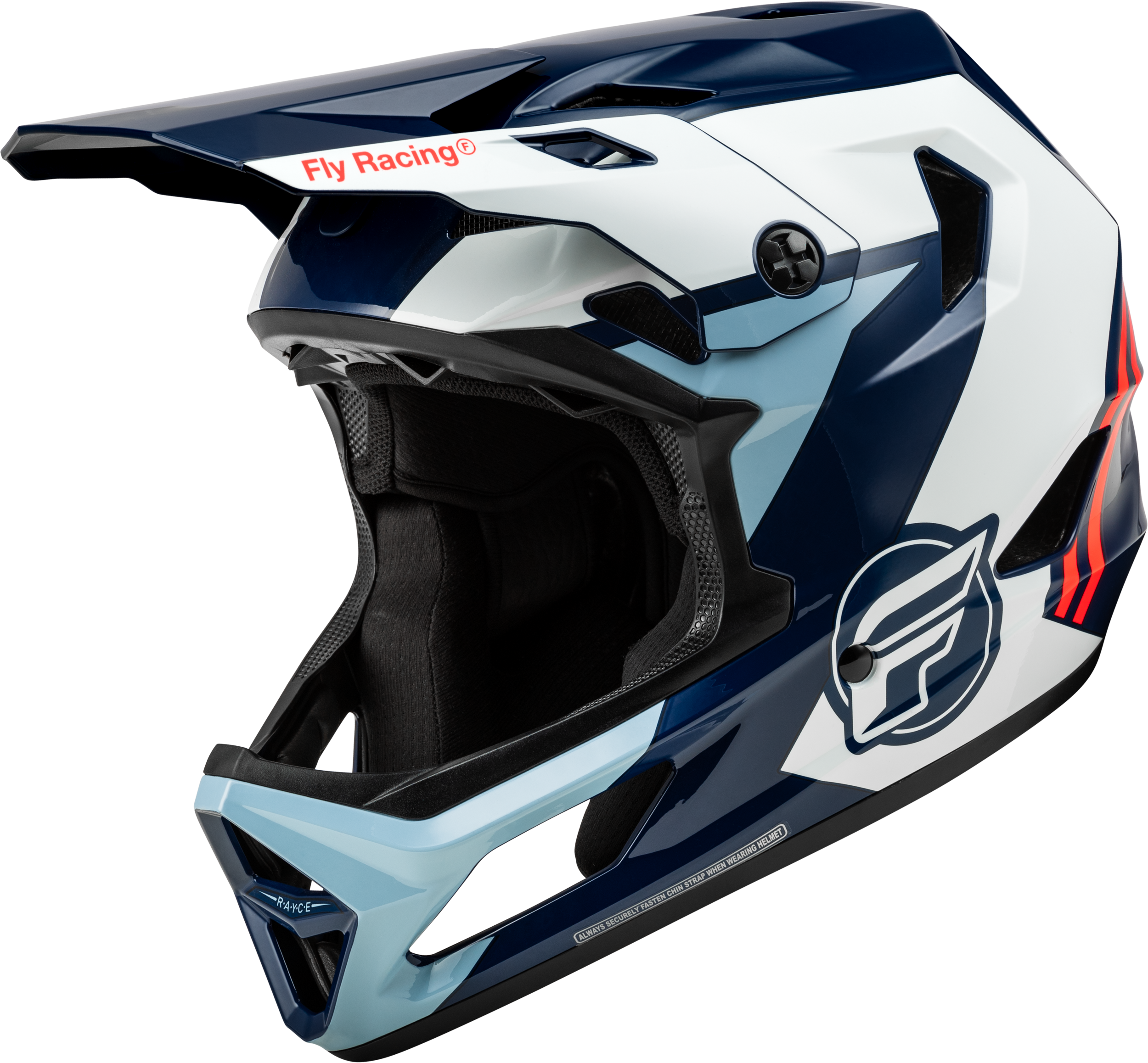 Photo of RAYCE BICYCLE HELMET RED/WHITE/BLUE XL by FLY RACING - Premium Helmets for UTVs / Side by Sides
