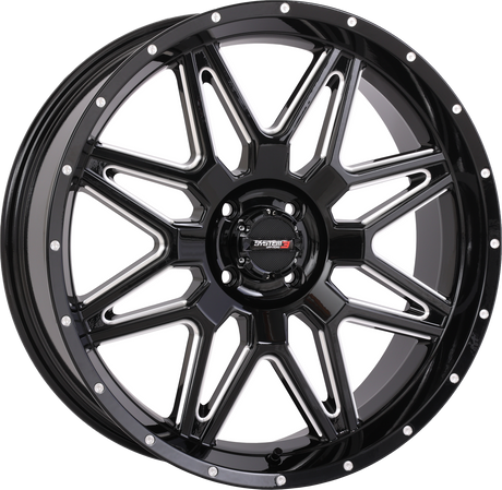 Photo of ST7 WHEEL 20X7 4+3 (+10MM) 4/110 GLOSS BLACK MILLED by SYSTEM 3 - Premium Wheels for UTVs / Side by Sides