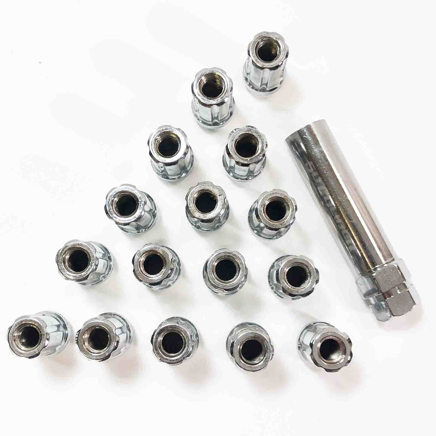 50 Caliber Racing Chrome Locking  Lug Nuts - 16 Pack