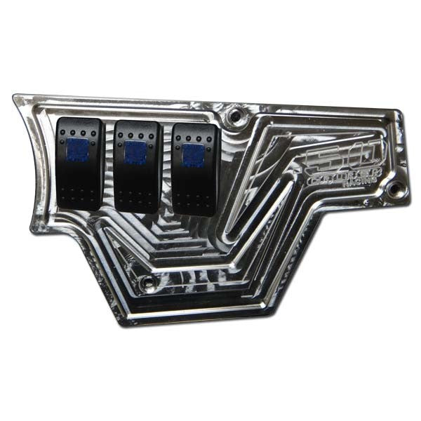50 Caliber Racing XP 1000 6 Switch Dash Panel (Only) Silver