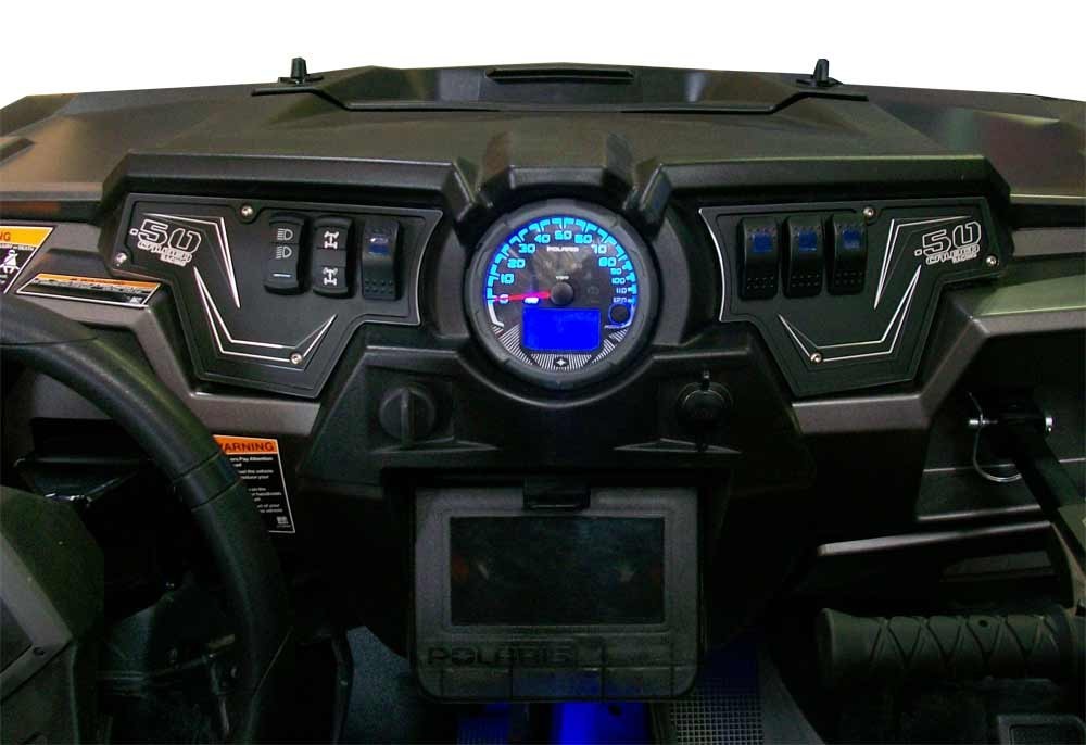50 Caliber Racing Polaris RZR XP1000 6-Switch CNC Billet Dash Panel - Panel Only, Black Powdercoat (2 & 4 Door)