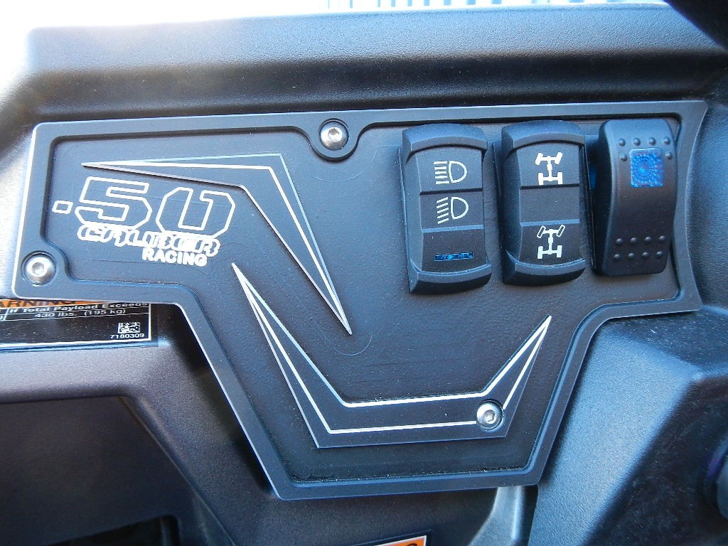 50 Caliber Racing Polaris RZR XP1000 6-Switch CNC Billet Dash Panel - Panel Only, Black Powdercoat (2 & 4 Door)