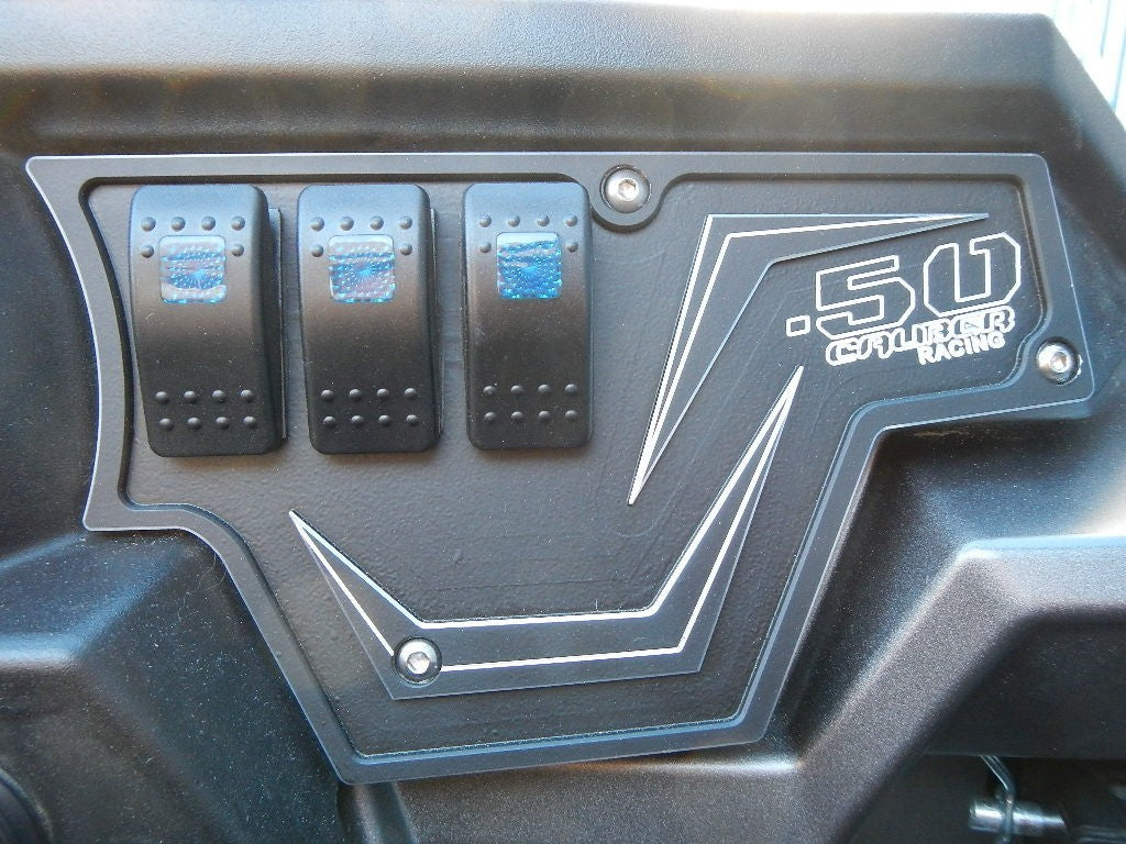 50 Caliber Racing Polaris RZR XP1000 6-Switch CNC Billet Dash Panel - Panel Only, Black Powdercoat (2 & 4 Door)