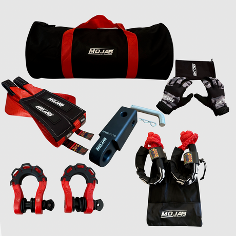 Photo of Supreme Recovery Kit (8 items +3 Storage bags + 1 Velcro Tape) *Lifetime Warranty by MOJAB OFFROAD - Premium for UTVs / Side by Sides