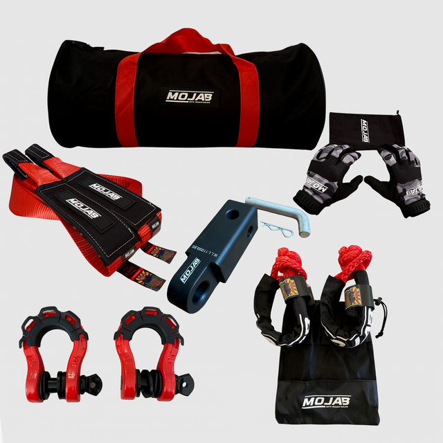 Photo of Supreme Recovery Kit (8 items +3 Storage bags + 1 Velcro Tape) *Lifetime Warranty by MOJAB OFFROAD - Premium for UTVs / Side by Sides