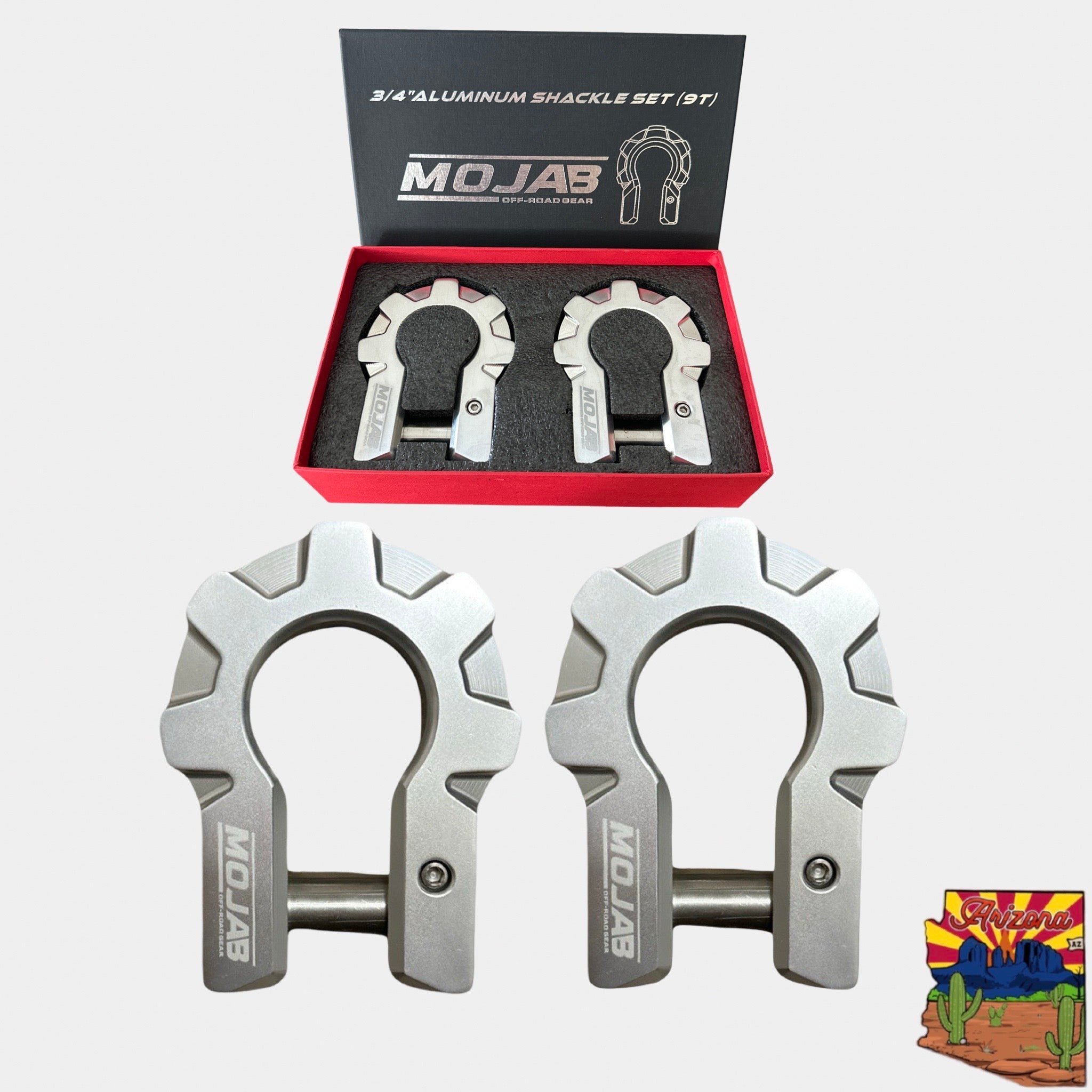Photo of 3/4'' Extreme duty Aluminum D-Shackle set (9T) (LIFETIME WARRANTY*) by MOJAB OFFROAD - Premium Shackle for UTVs / Side by Sides