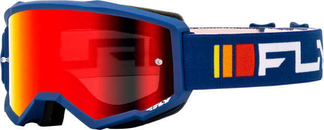 Photo of YOUTH ZONE GOGGLE NAVY/WHITE W/ RED MIRROR/SMOKE LENS by FLY RACING - Premium Eyewear for UTVs / Side by Sides