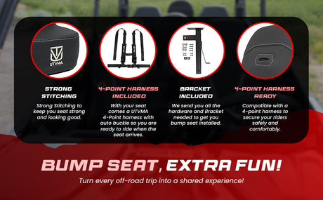 Photo of Maverick Trail Bump Seat (2018-2025) by UTV Mountain Accessories - Premium Bump Seat for UTVs / Side by Sides