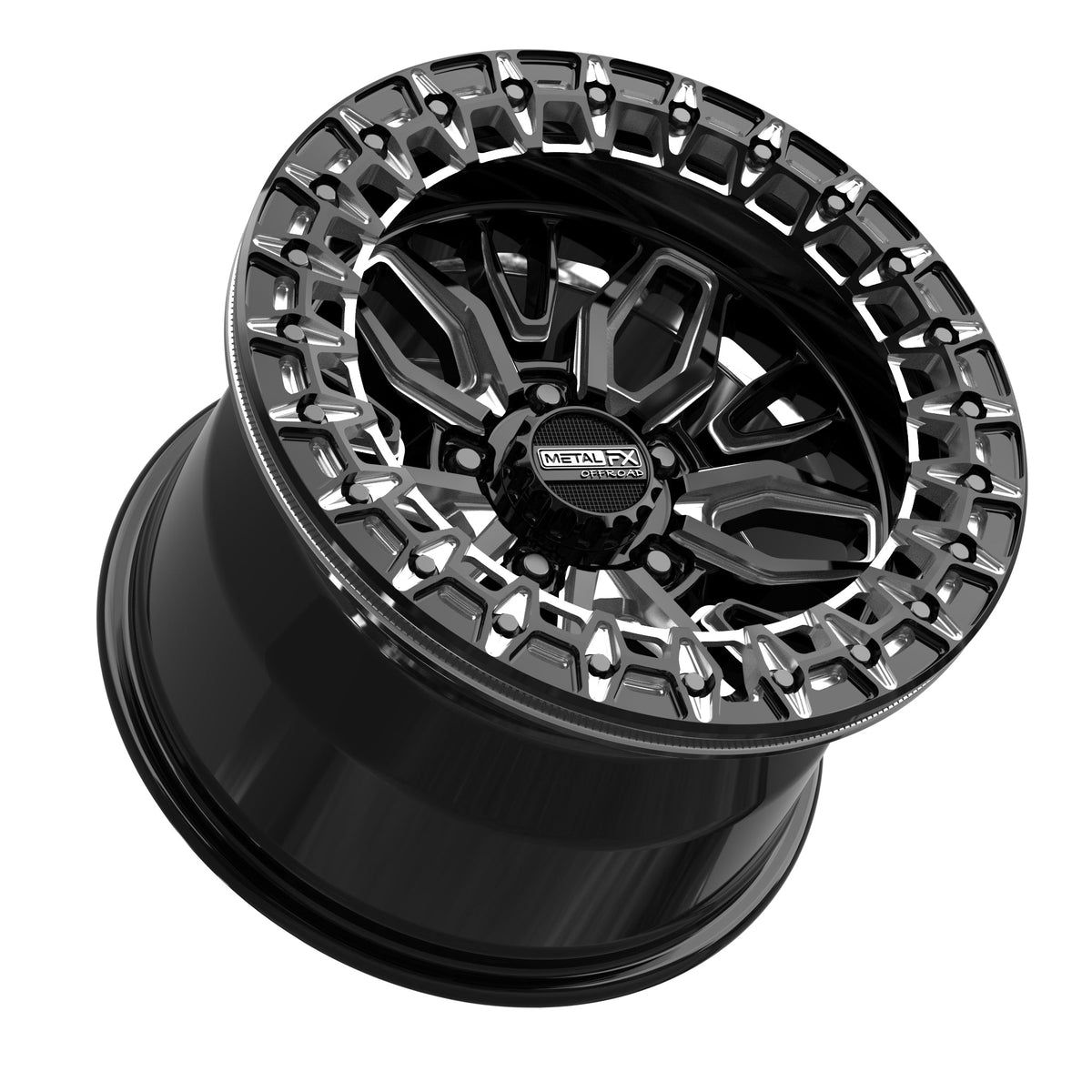 Mayhem R Beadlock Wheel | Gloss Black Contrast Cut