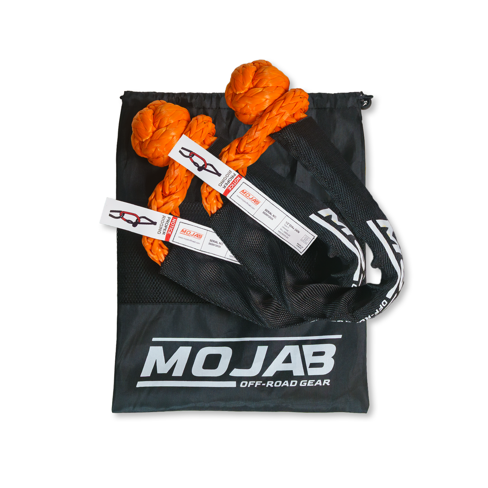 Photo of Soft Shackle 1/2'' x 24” with sleeve and bag (Set of 2 Shackles) (Lifetime Warranty) by MOJAB OFFROAD - Premium Soft Shackle for UTVs / Side by Sides
