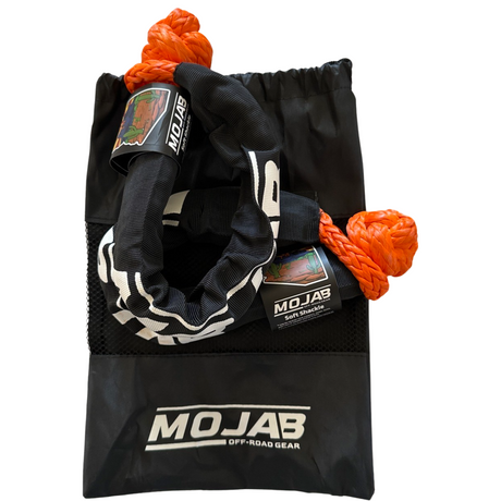 Photo of Soft Shackle 3/8'' x 22” with sleeve and bag (Set of 2 Shackles) (Lifetime Warranty) by MOJAB OFFROAD - Premium Soft Shackle for UTVs / Side by Sides