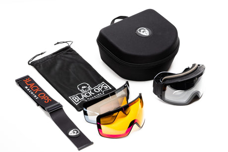 Black Ops Machine Toric Magnetic Goggles - 3 Magnetic Lenses + Dual Strap + Carrying Case (UTV / Snow)