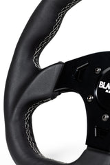 G19 Leather D-Shaped UTV Steering Wheel - Black Ops Machine