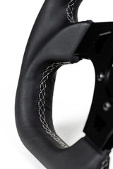 G19 Leather D-Shaped UTV Steering Wheel - Black Ops Machine