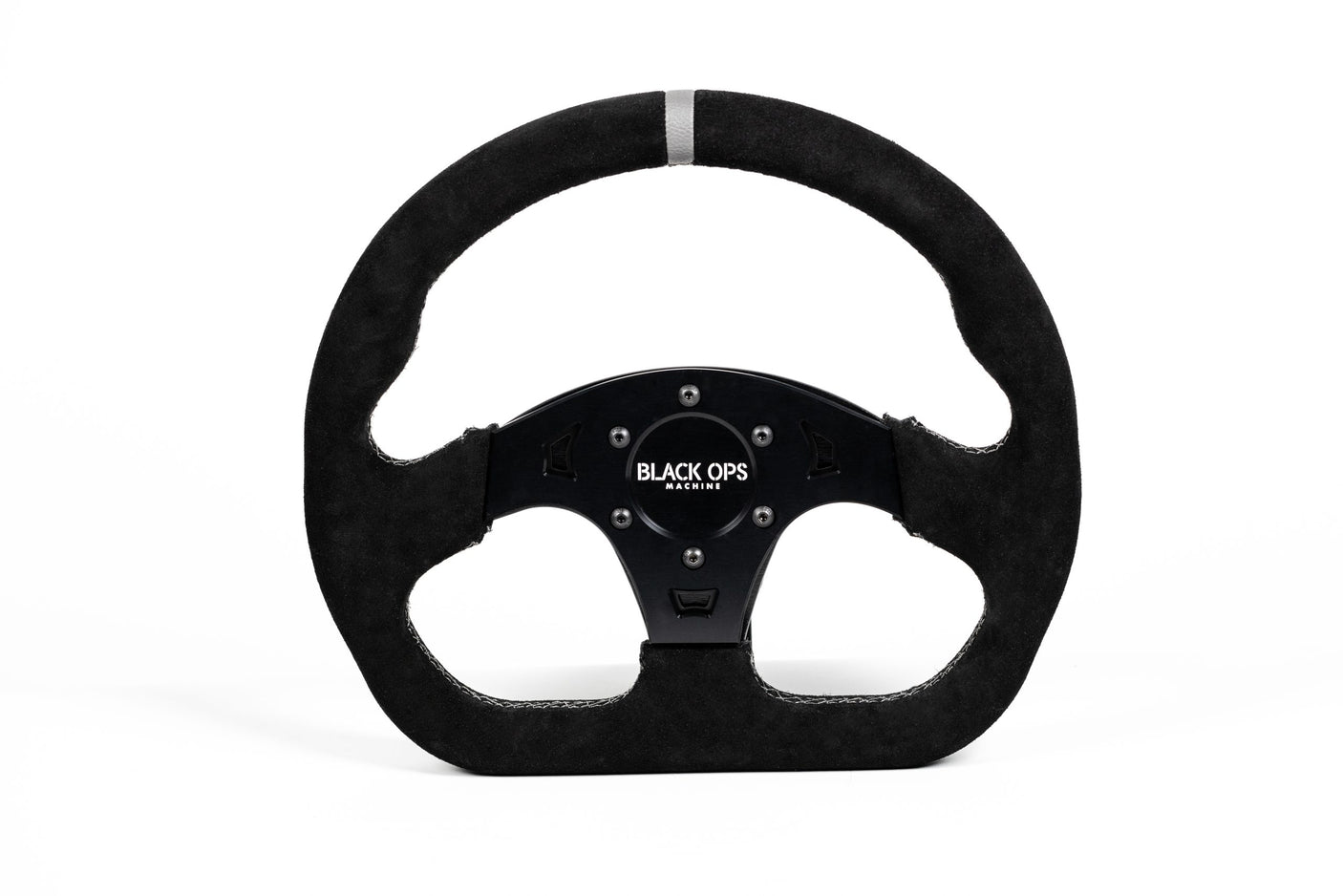 G19 D-Shape Suede UTV Steering Wheel - Extra Clearance + 6061-T6 Aluminum Center (330mm / Universal Fit)
