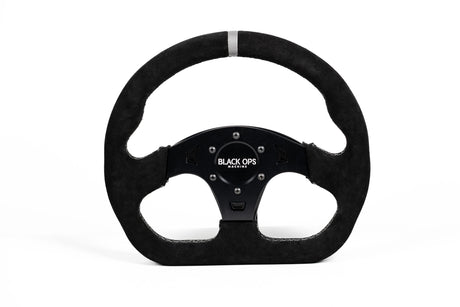 G19 D-Shape Suede UTV Steering Wheel - Extra Clearance + 6061-T6 Aluminum Center (330mm / Universal Fit)