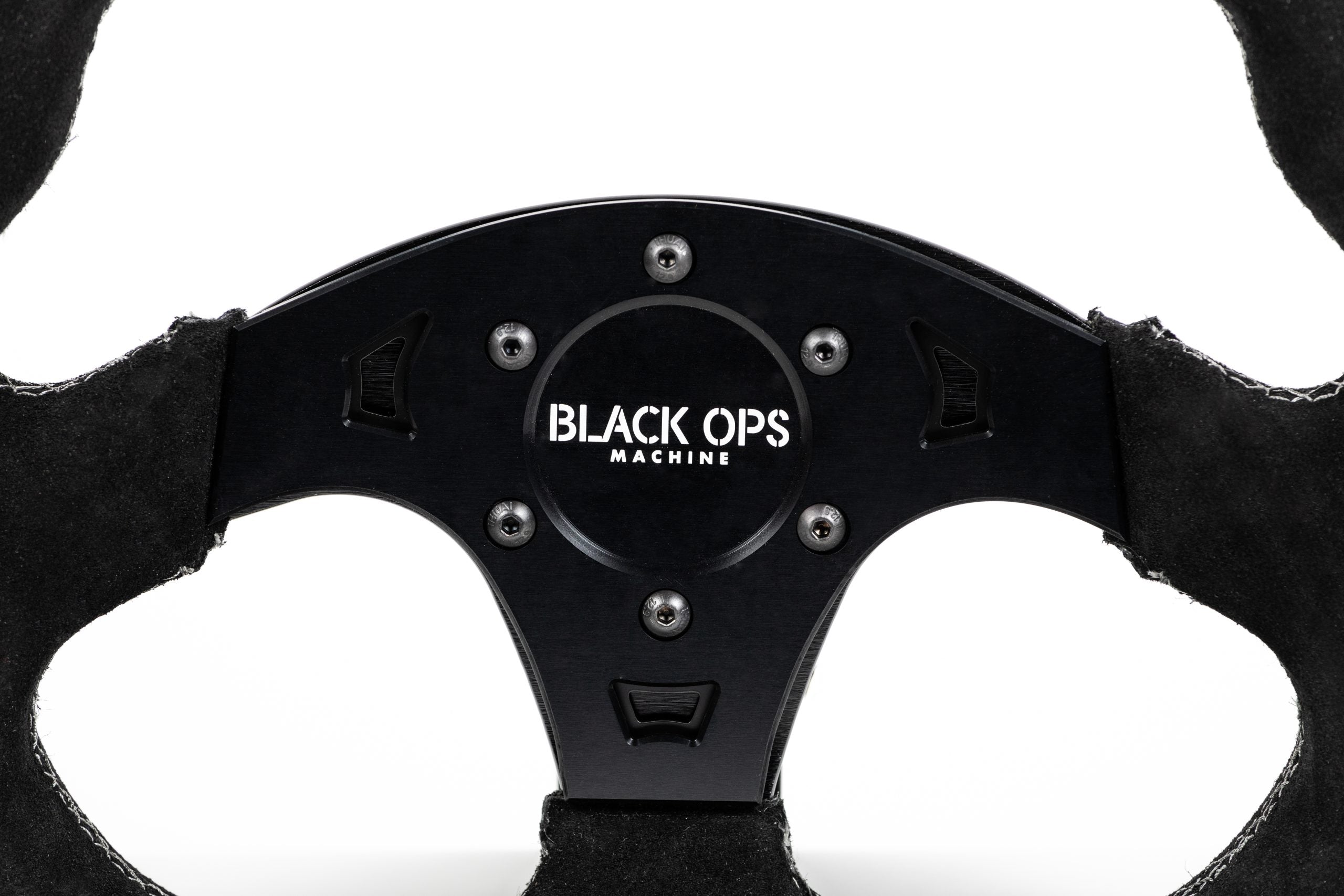 G19 D-Shape Suede UTV Steering Wheel - Extra Clearance + 6061-T6 Aluminum Center (330mm / Universal Fit)