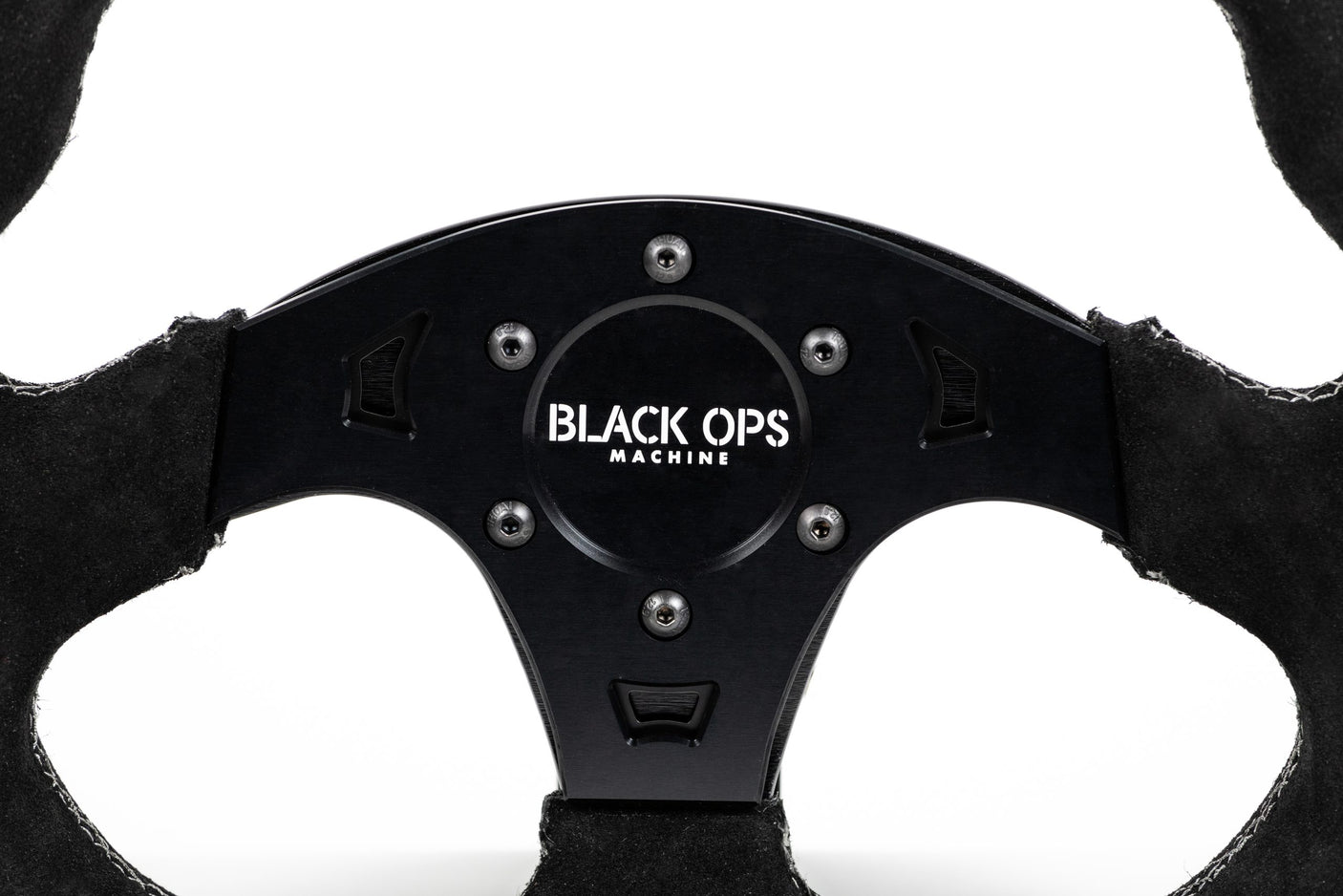 G19 D-Shape Suede UTV Steering Wheel - Extra Clearance + 6061-T6 Aluminum Center (330mm / Universal Fit)