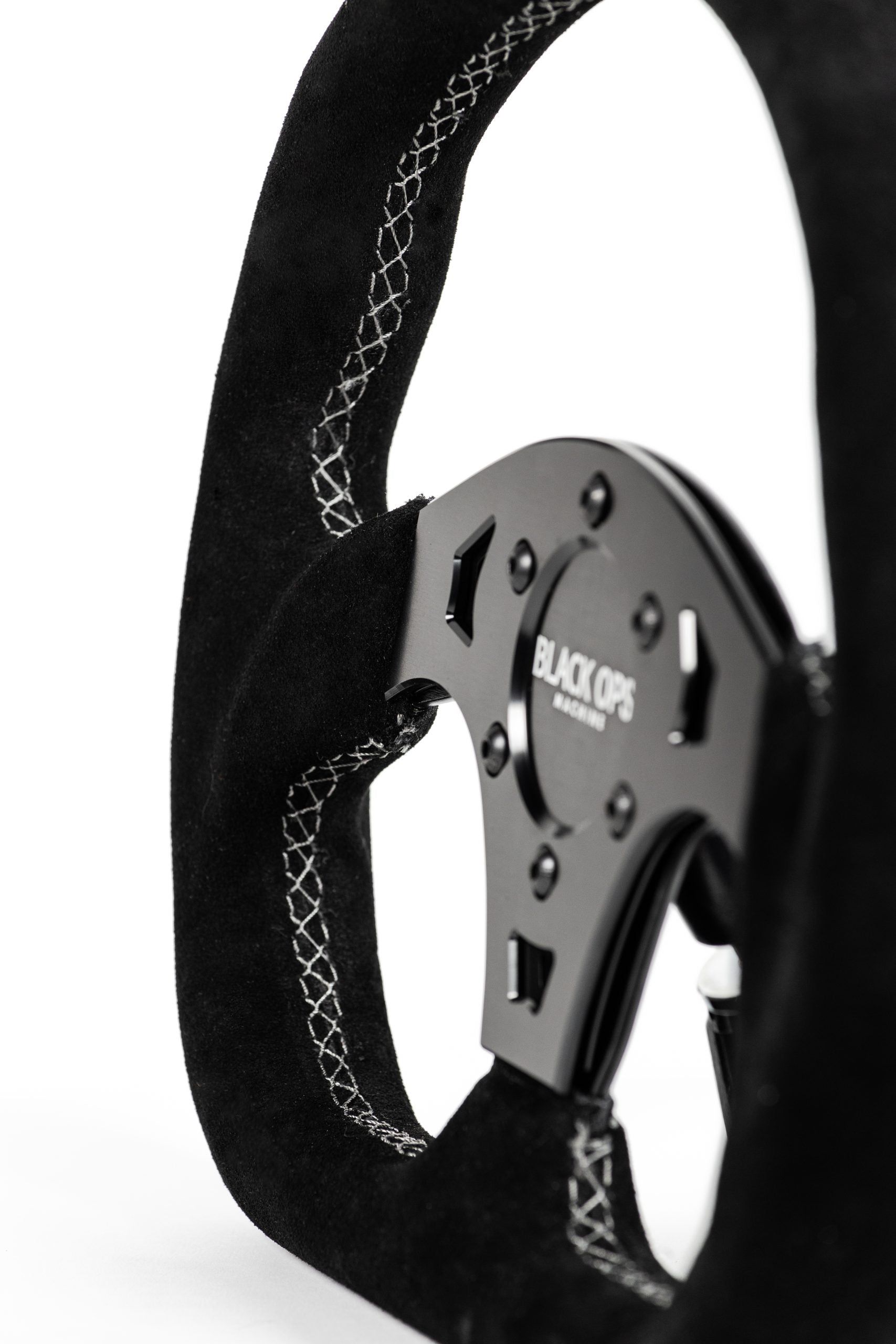 G19 D-Shape Suede UTV Steering Wheel - Extra Clearance + 6061-T6 Aluminum Center (330mm / Universal Fit)