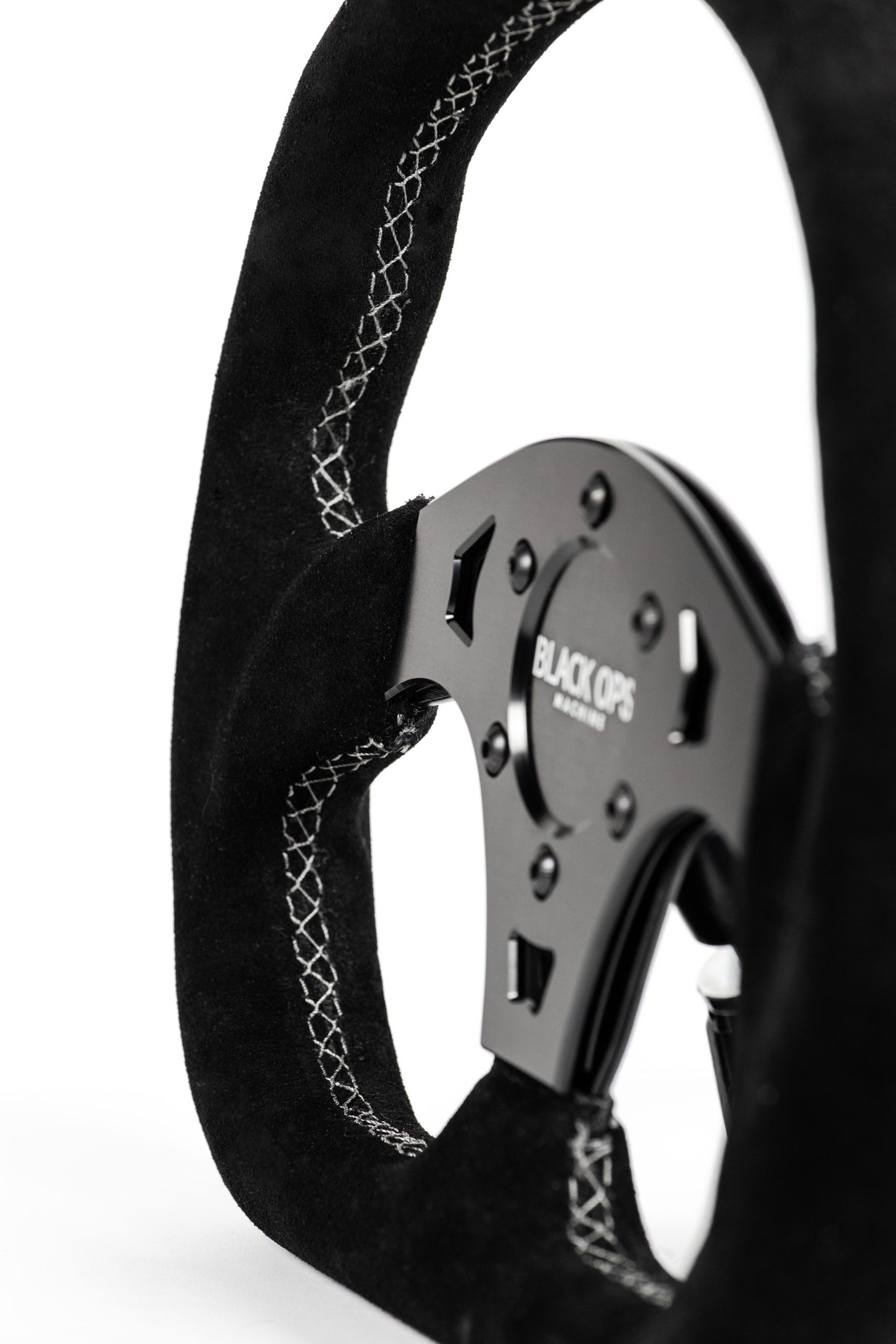G19 D-Shape Suede UTV Steering Wheel - Extra Clearance + 6061-T6 Aluminum Center (330mm / Universal Fit)