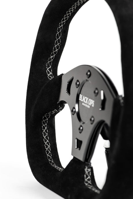 G19 D-Shape Suede UTV Steering Wheel - Extra Clearance + 6061-T6 Aluminum Center (330mm / Universal Fit)