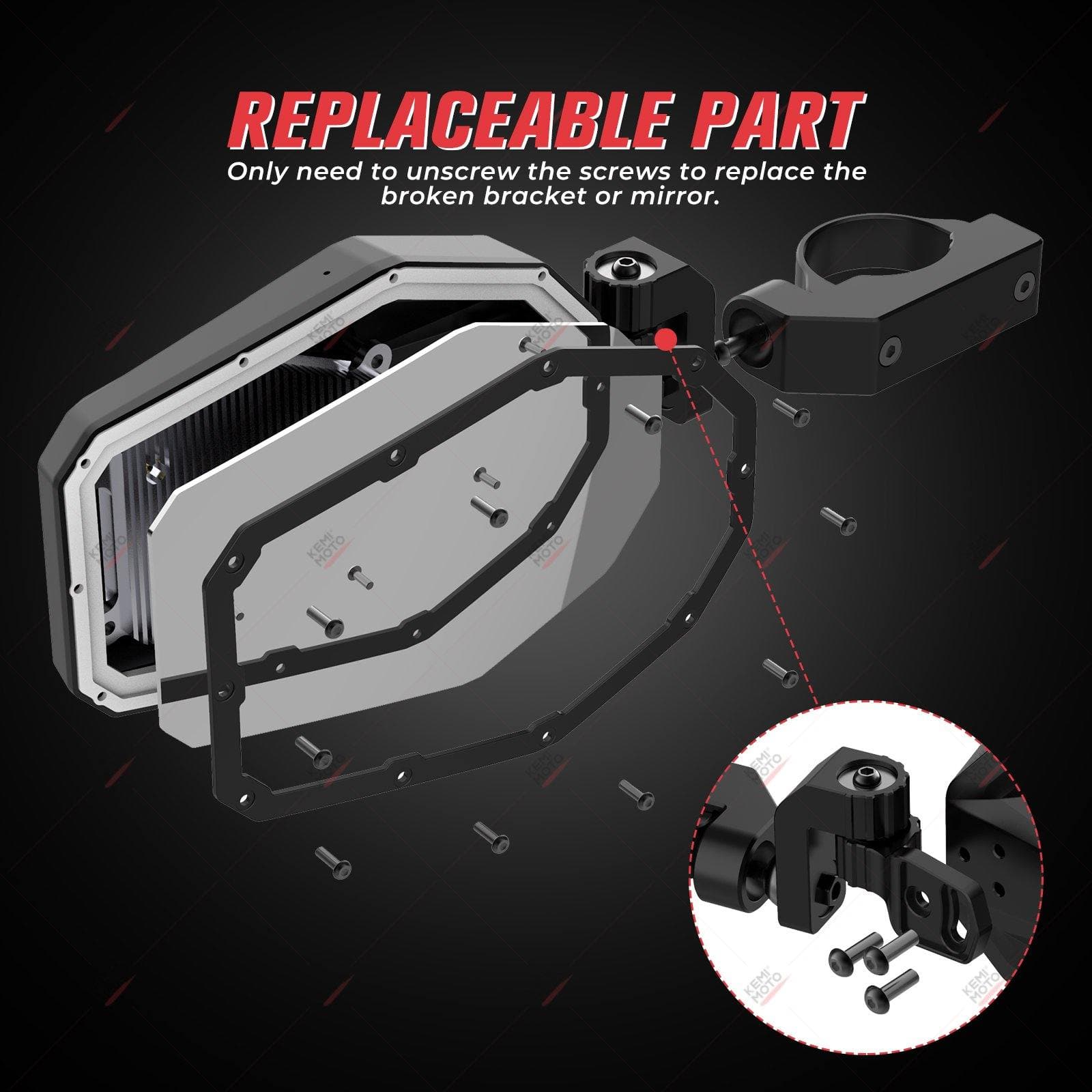 Photo of Mirrors with LED Turn Signal Lights For Honda Pioneer / Talon by Kemimoto - Premium for UTVs / Side by Sides