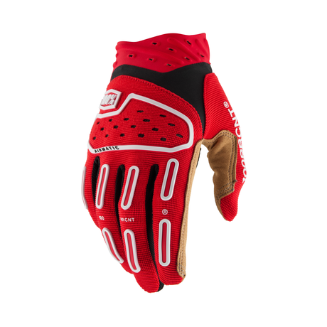 100% Airmatic 2 Riding Gloves - Red/Black, Medium