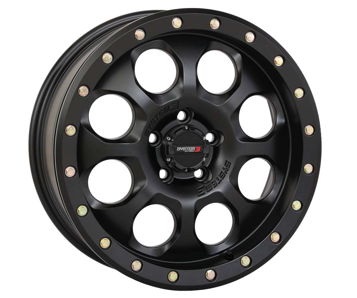 Photo of SYSTEM 3 SB7 BL WHEEL 18X7 4+3 (+20MM) 5/4.5 MATTE BLACK by SYSTEM 3 - Premium Wheels for UTVs / Side by Sides
