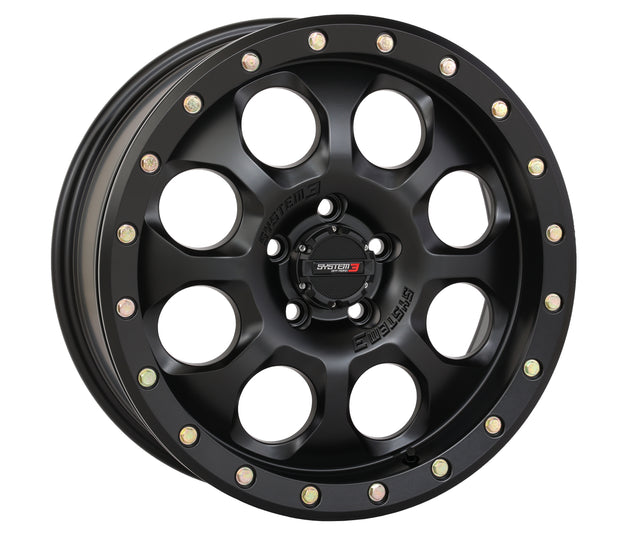 Photo of SB7 BL WHEEL 18X7 4+3 (+20MM) 5/4.5 MATTE BLACK by SYSTEM 3 - Premium Wheels for UTVs / Side by Sides