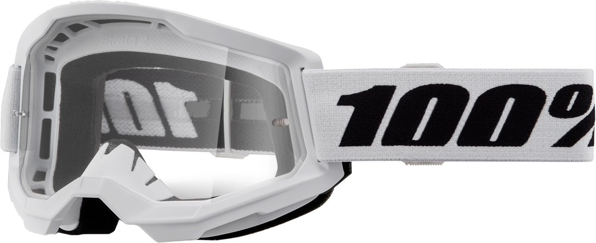 100% Strata 2 Goggles - White Clear Lens