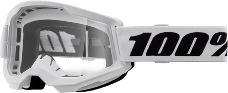 100% Strata 2 Goggles - White Clear Lens
