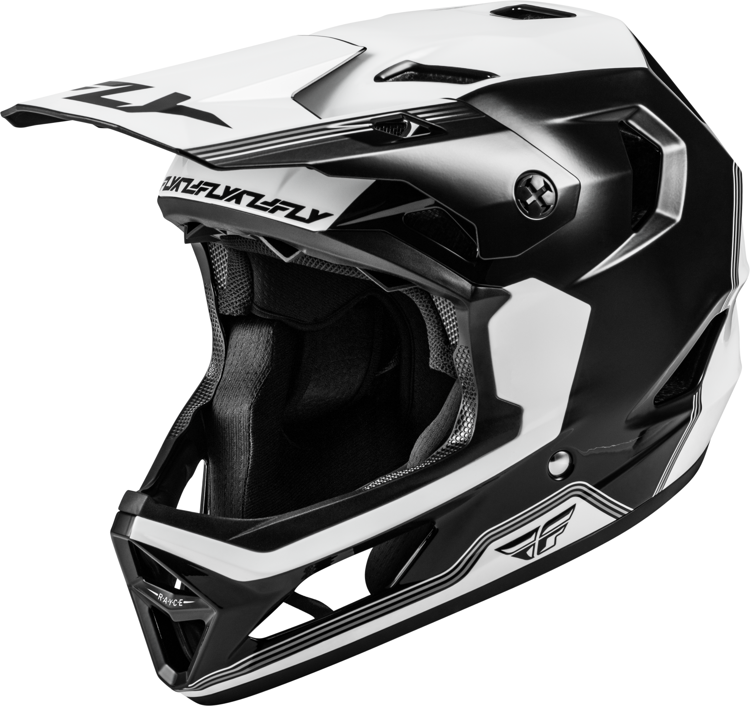 Photo of YTH RAYCE REPEAT BICYCLE HLMT BLACK/WHITE YM by FLY RACING - Premium Helmets for UTVs / Side by Sides