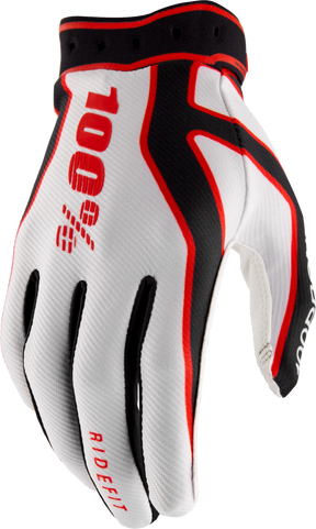 100% Ridefit Riding Gloves - Grey/Black, Medium